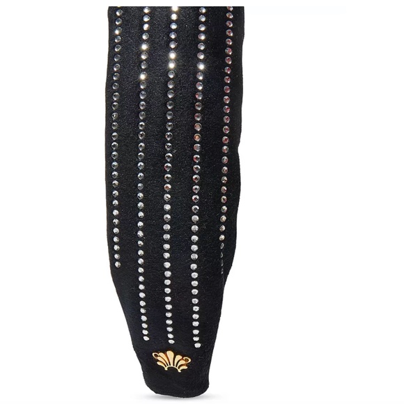NWT $125 Lele Sadoughi Black Crystal Pinstripe Slim Knotted Headband! main image 4